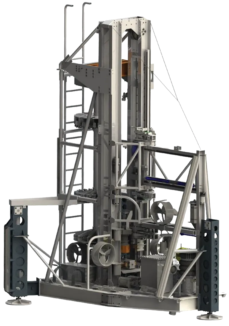 Benthic Multi-Coring System with tool handling, seafloor landing feet, subsea thrusters, power and telemetry
